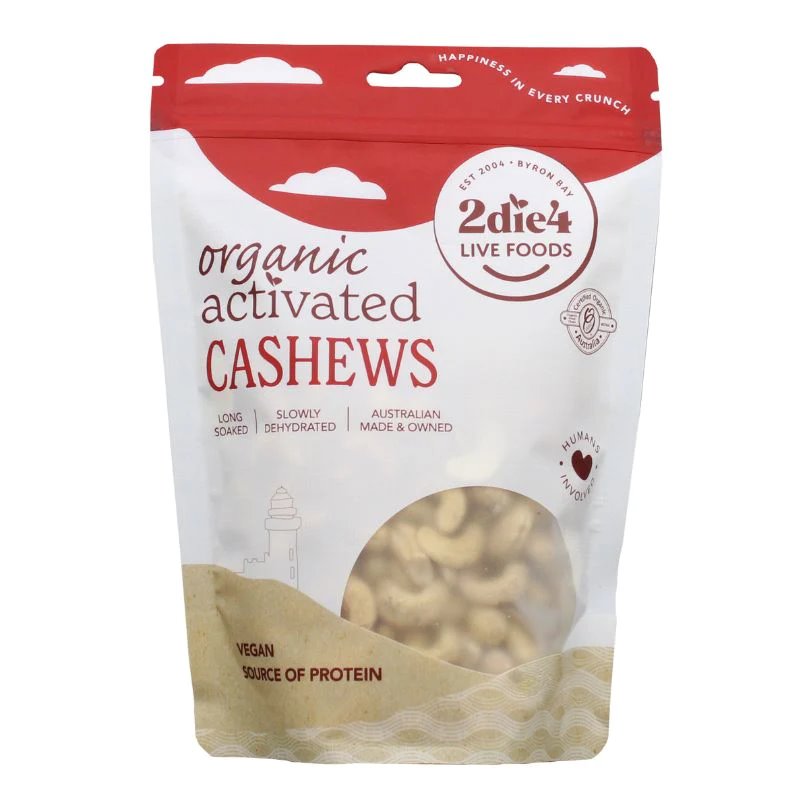 Organic Activated Cashews by 2Die4 - Raw, Nutrient-Rich Superfood Snack for Energy Boosting & Gut Health - Perfect for Keto, Paleo & Vegan Diets, Yoga Retreats & Healthy On-the-Go Snacking