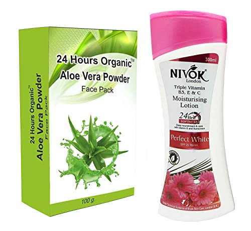 24 Hours Organic Lemon Face Powder 100g & Strawberry Body Wash 500ml Set - Brightening Skincare & Hydrating Body Care for Daily Beauty Routine