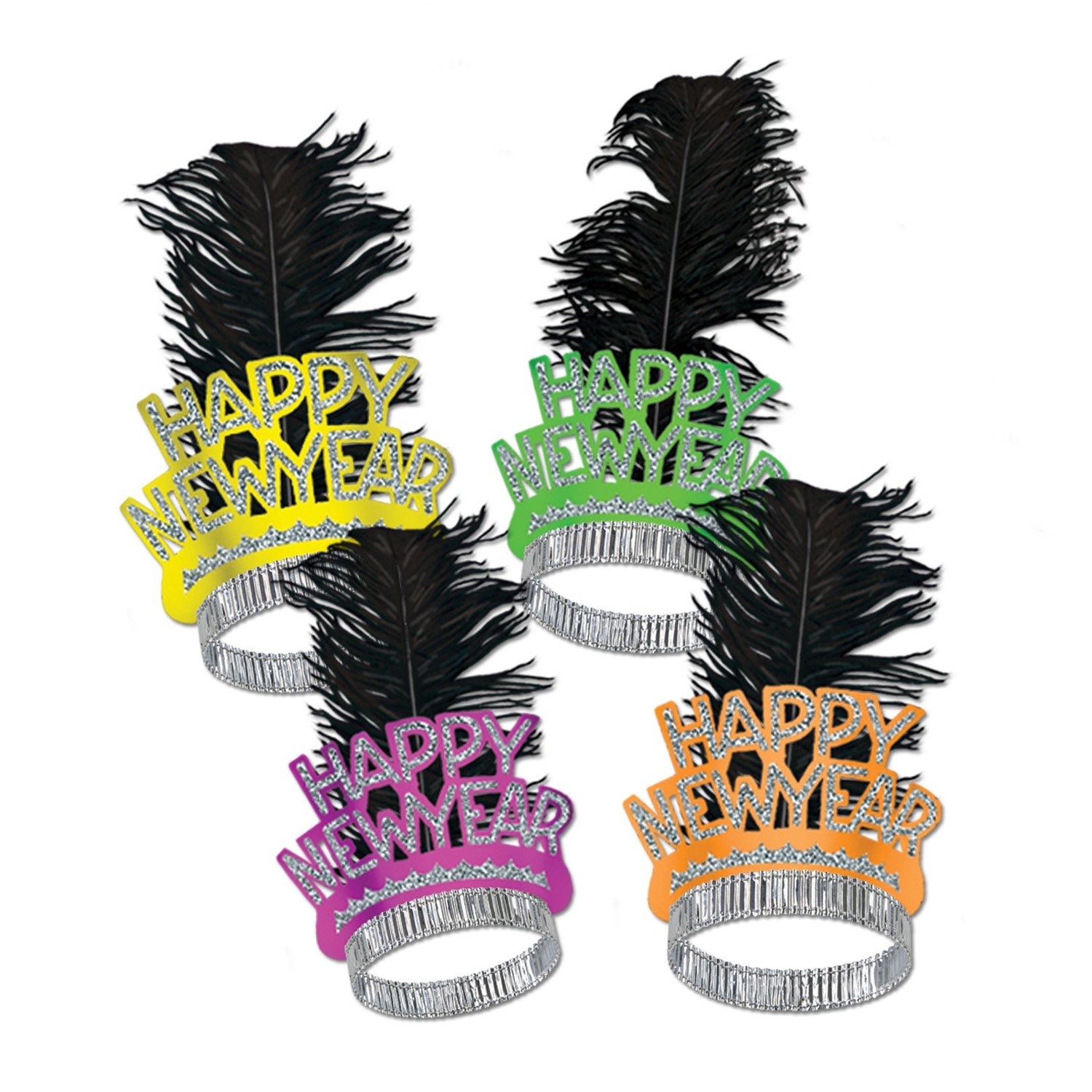 Beistle 50-Pack Neon Glow Party Tiaras - Glow in The Dark Crowns for Birthday, Bachelorette, Prom & Festival Events - Perfect for Girls, Women & Party Decorations