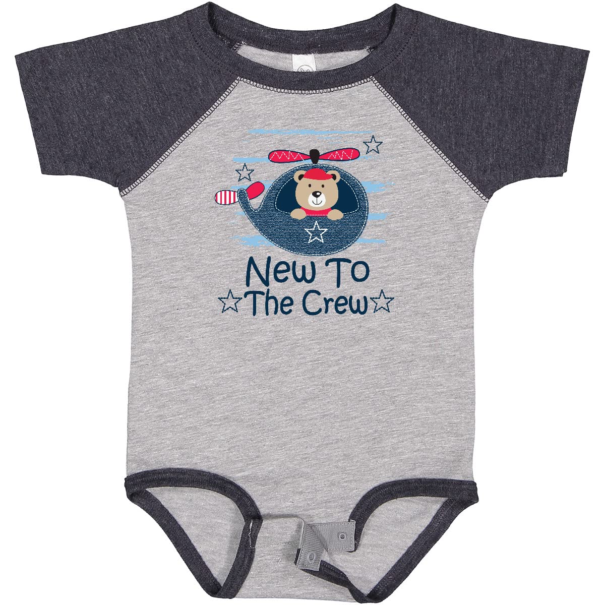 Inktastic New to The Crew Baby Boy Onesie - Soft Cotton Infant Bodysuit for Newborns & Toddlers - Perfect for Family Photos, Baby Showers & Everyday Wear