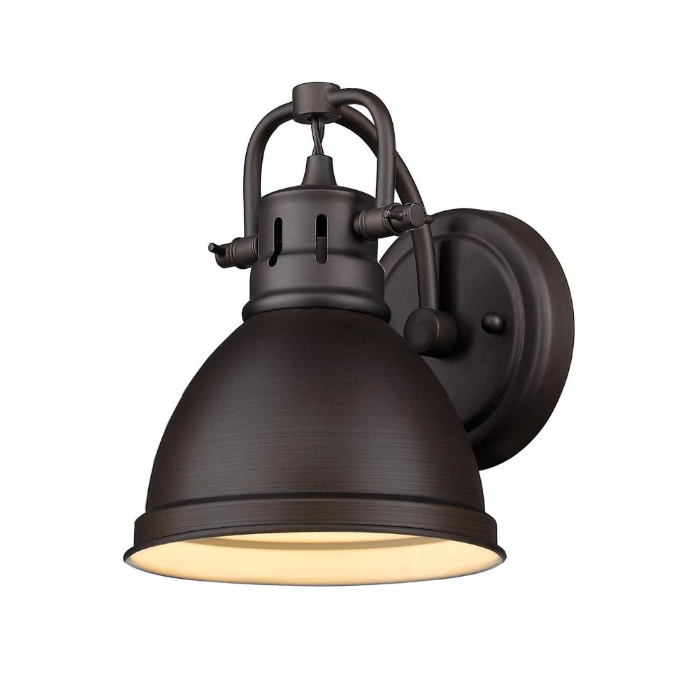 Elm 1 Light Bathroom Vanity Light Fixture in Rubbed Bronze Finish - Perfect for Modern Bathroom, Powder Room, and Spa Decor