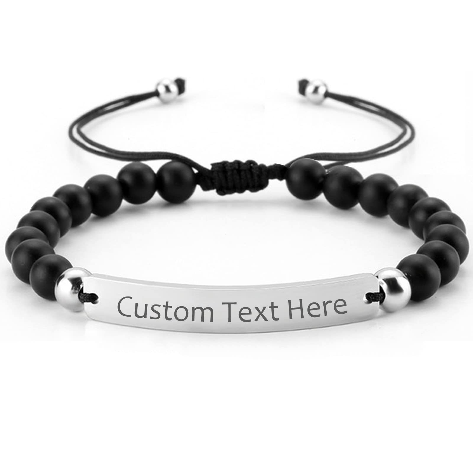Personalized Engraved Bracelet - Custom Name Bracelet for Women & Men, Handmade Adjustable Gift for Anniversary, Birthday, Graduation, Father's Day | Romantic Couple Jewelry, Memorial Keepsake