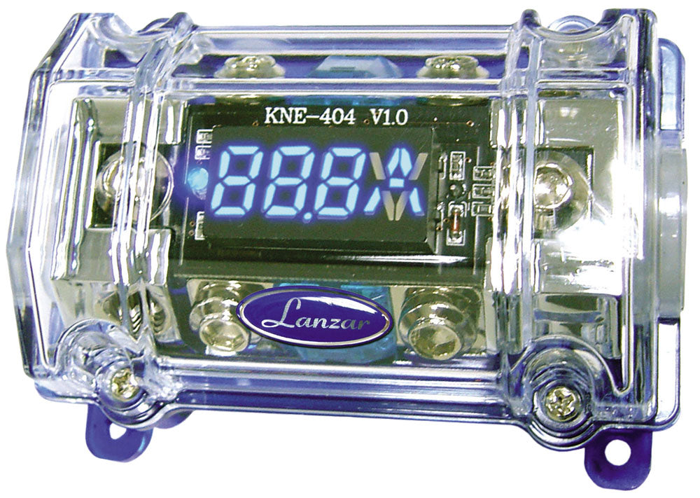 Lanzar Opti Digital Fuse Block Meter - 12V Car Audio Circuit Protection with LED Display | Perfect for Car Stereo, Amplifier & Off-Road Vehicle Electrical Systems