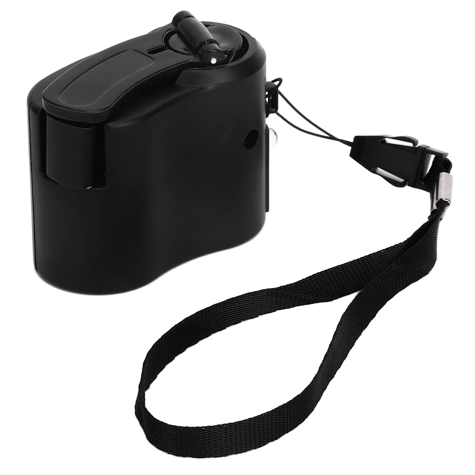Portable Hand Crank USB Charger with Red LED Light - Emergency Power Bank for Outdoor Camping, Hiking & Survival Gear (Black) | USB Interface Charger for Phones, Flashlights & Small Devices