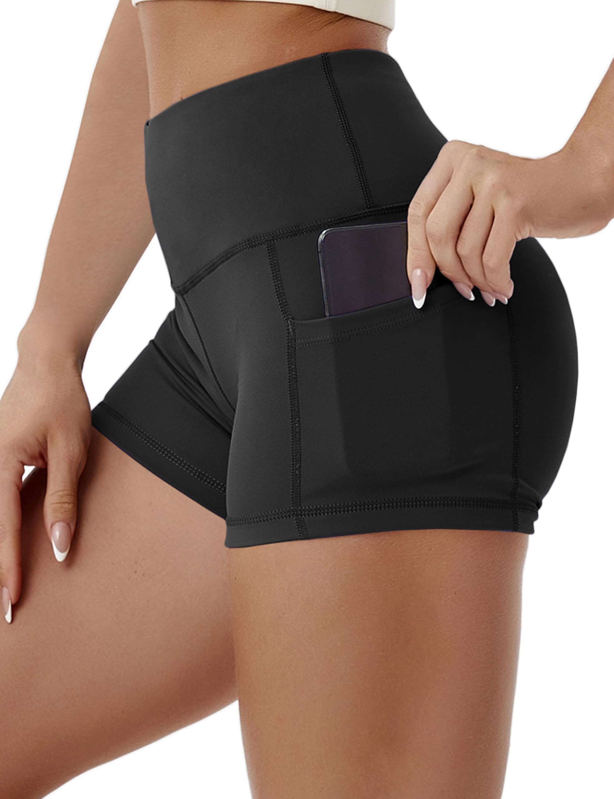 BUBBLELIME Women's High Waist Yoga Shorts with Tummy Control - 2.5
