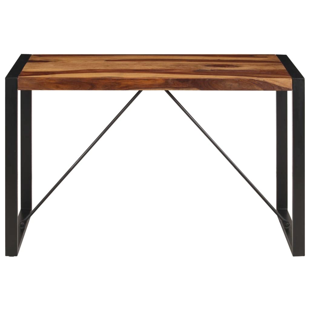 Qiilu Solid Wood Dining Table - Polished Brown Kitchen Table for Home & Office | Durable & Long-Lasting | Perfect for Family Meals, Dinner Parties & Workspace
