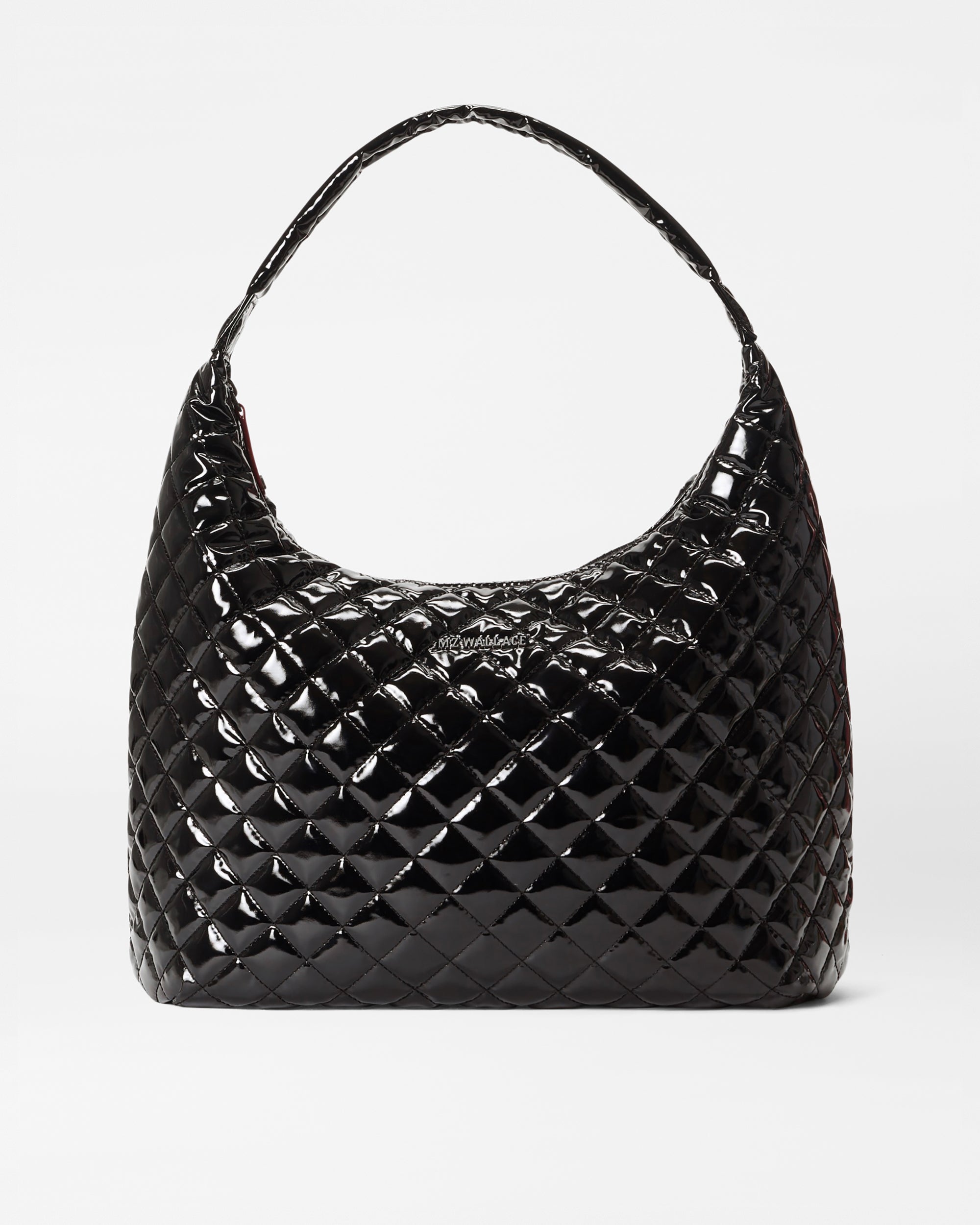 Stylish Black Lacquer Large Metro Shoulder Bag II - Perfect for Work, Travel & Everyday Use | Fashionable Women's Handbag