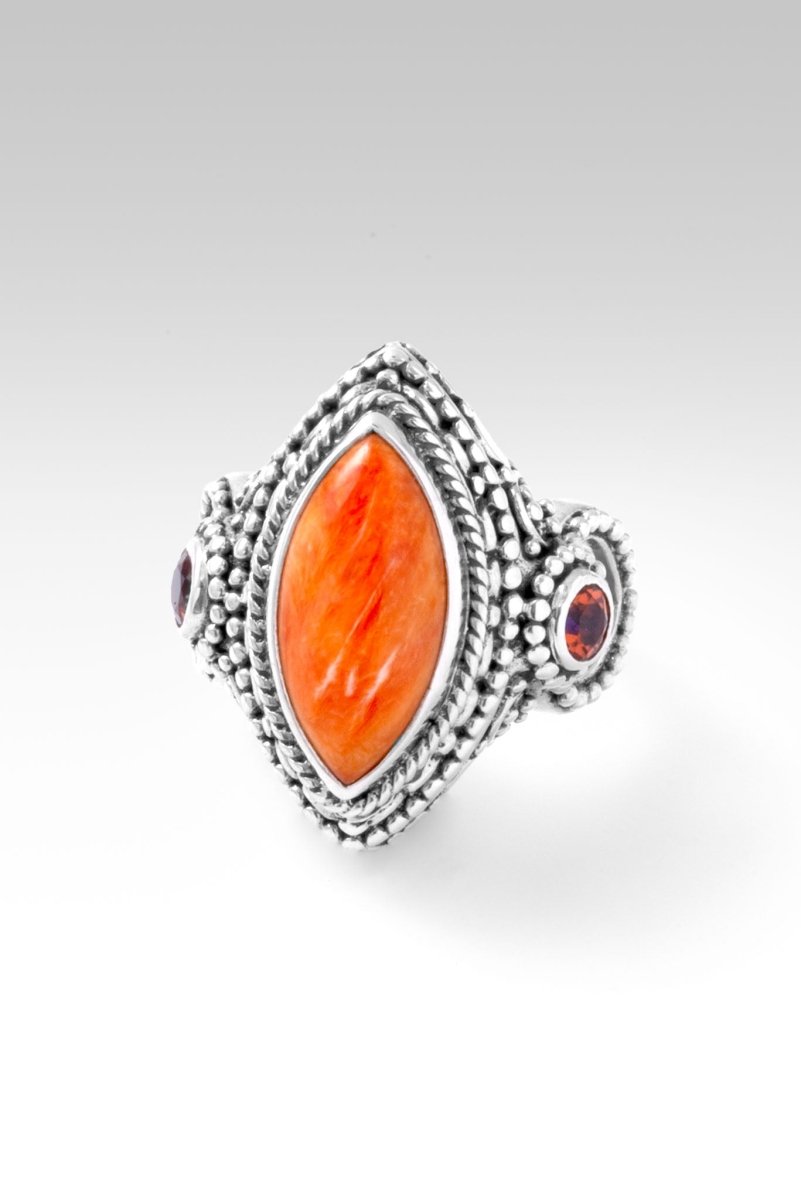 Amazing Creation Ring™ in Orange Spiny Oyster & Ardent™ Mystic Topaz - Handmade Sterling Silver Jewelry for Women, Unique Gemstone Engagement Ring, Perfect Gift for Anniversary, Wedding & Special Occasions