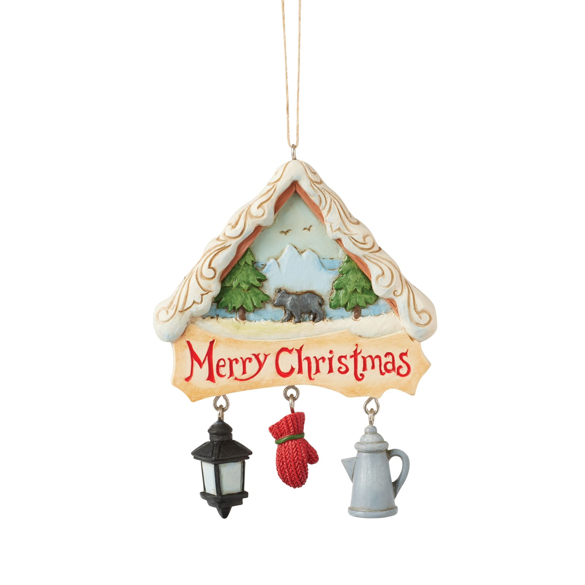Christmas at the Lodge Ornament - Rustic Holiday Decor for Fireplace Mantel, Christmas Tree & Cabin Decorations - Perfect for Cozy Winter Cabin, Farmhouse & Lodge Style Home Decor
