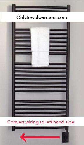 Tuzio Towel Warmer - Left Side Wiring Conversion for Bathroom & Spa - Perfect for Luxury Home, Hotel, and Salon Use