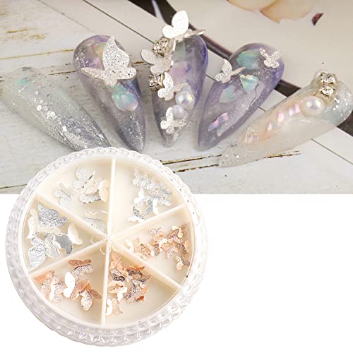 40 Pcs 3D Metal Butterfly Nail Charms - Glitter Butterfly Stickers for Nail Art Designs, DIY Nail Decoration for Women & Girls - Perfect for Home Salon, Manicures, Pedicures and Party Nail Art
