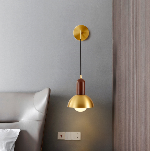 Modern LED Brass Bedside Wall Lamp - Adjustable Reading Light for Bedroom, Living Room & Office - Warm White & Cool White Lighting Options
