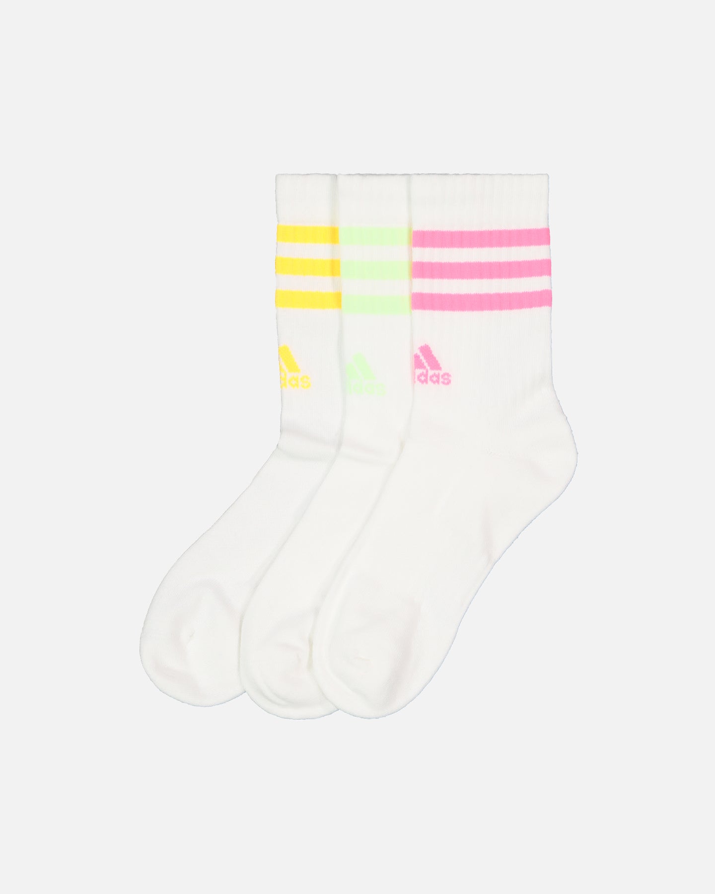 Adidas 3 Stripes Cushioned Crew Socks 3-Pack - Multi-Color Athletic Socks for Men & Women - Perfect for Running, Gym & Everyday Comfort