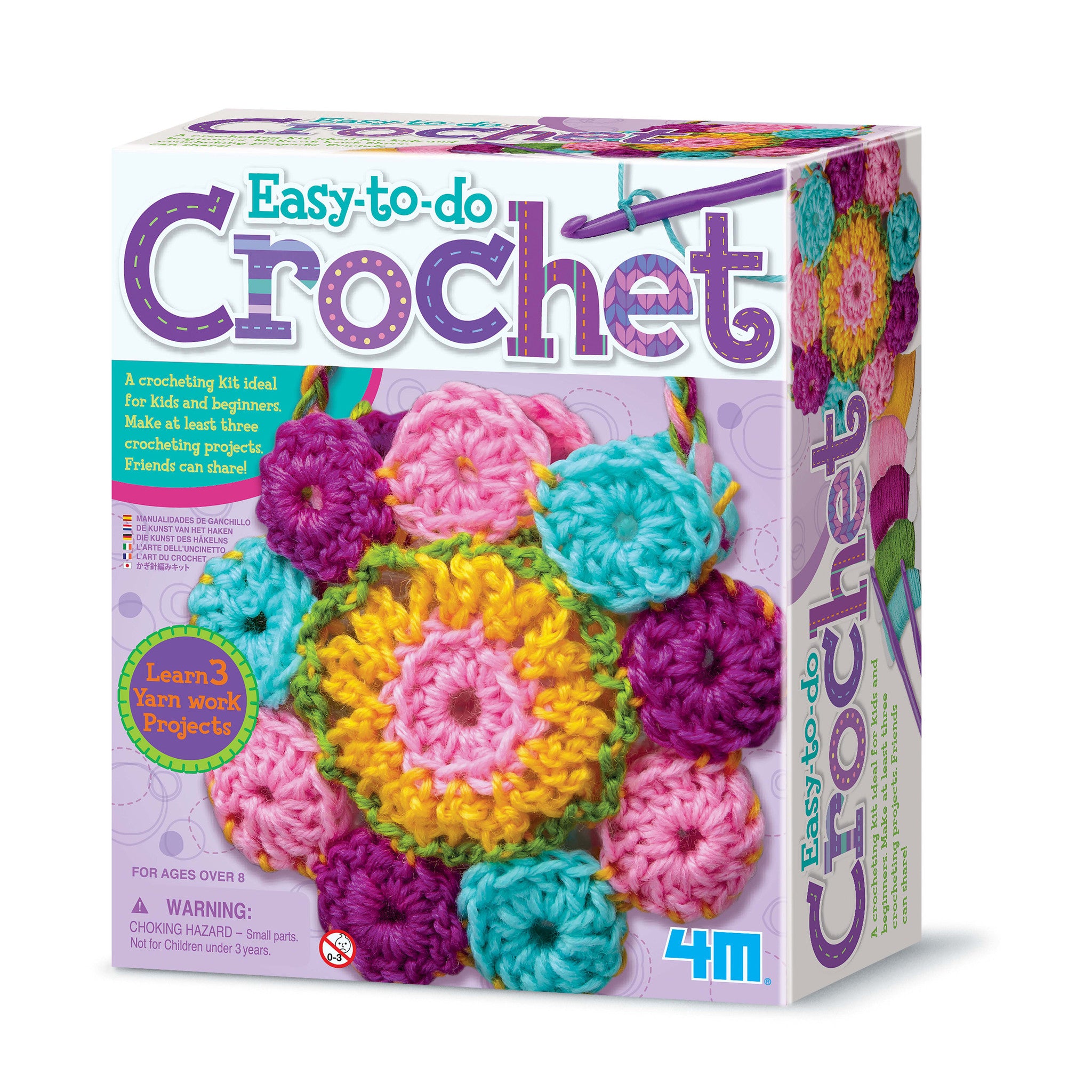 4M Easy-To-Do Crochet Kit for Beginners - Complete DIY Yarn Craft Set with Hook, Patterns & Supplies - Perfect for Kids & Adults Home Decor, Gifts & Relaxation