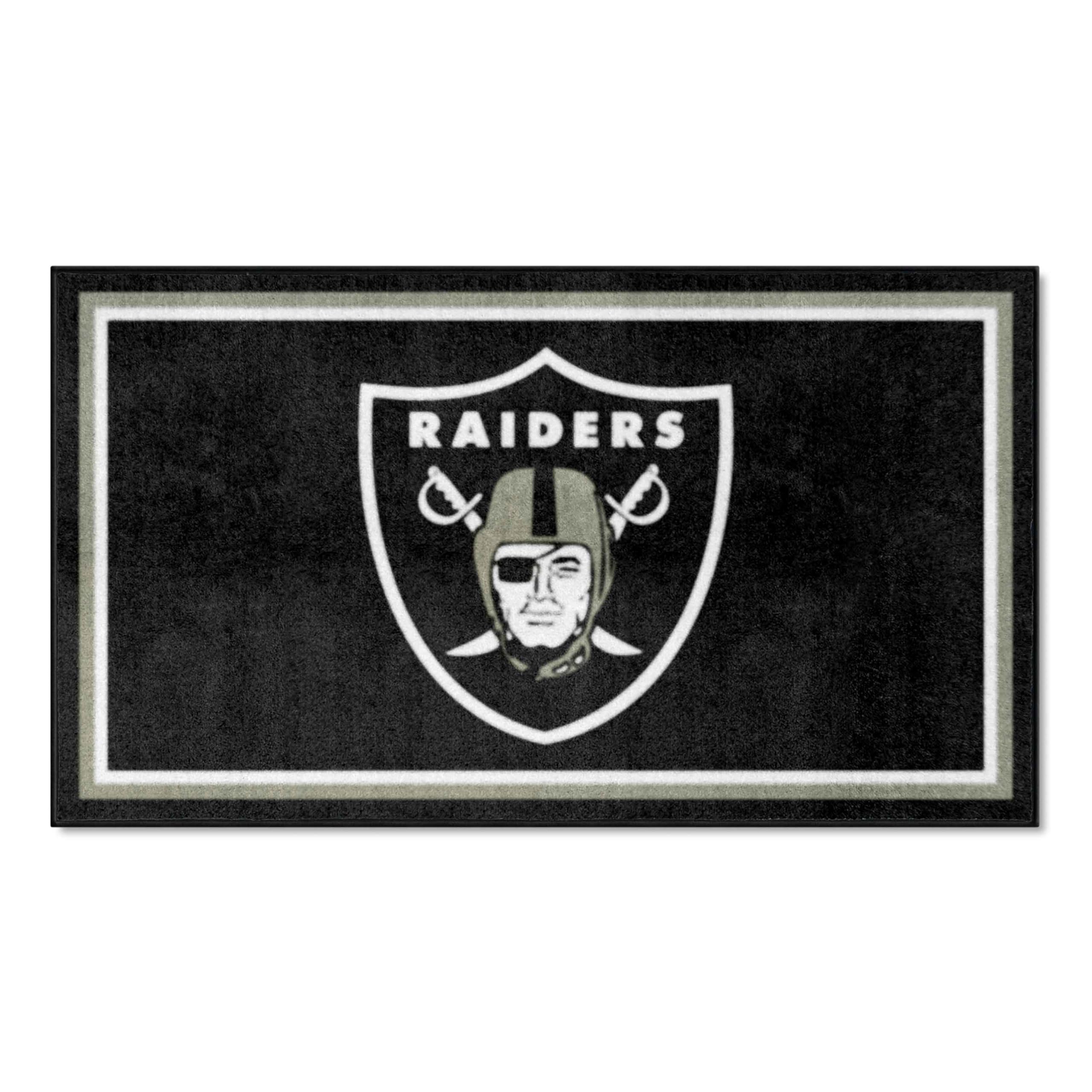 FANMATS NFL Las Vegas Raiders 3ft x 5ft Plush Area Rug - Soft Sports Fan Rug for Home Decor, Game Room & Tailgating | Perfect for Living Room, Man Cave & Football Parties