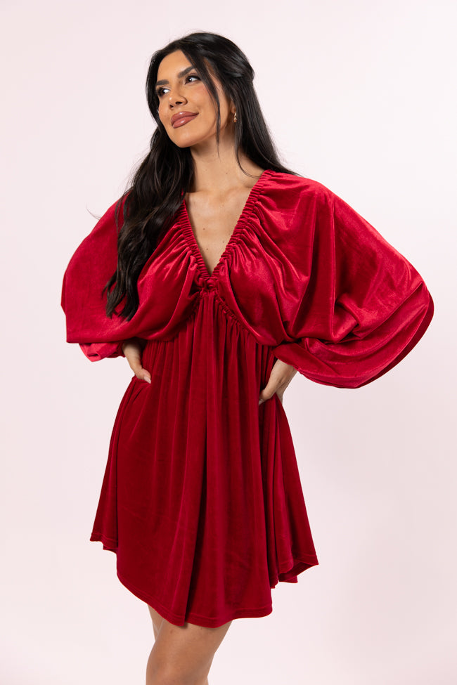 Sexy Red Velvet Babydoll Mini Dress for Women - Perfect for Christmas, Valentine's Day & Date Nights - FINAL SALE