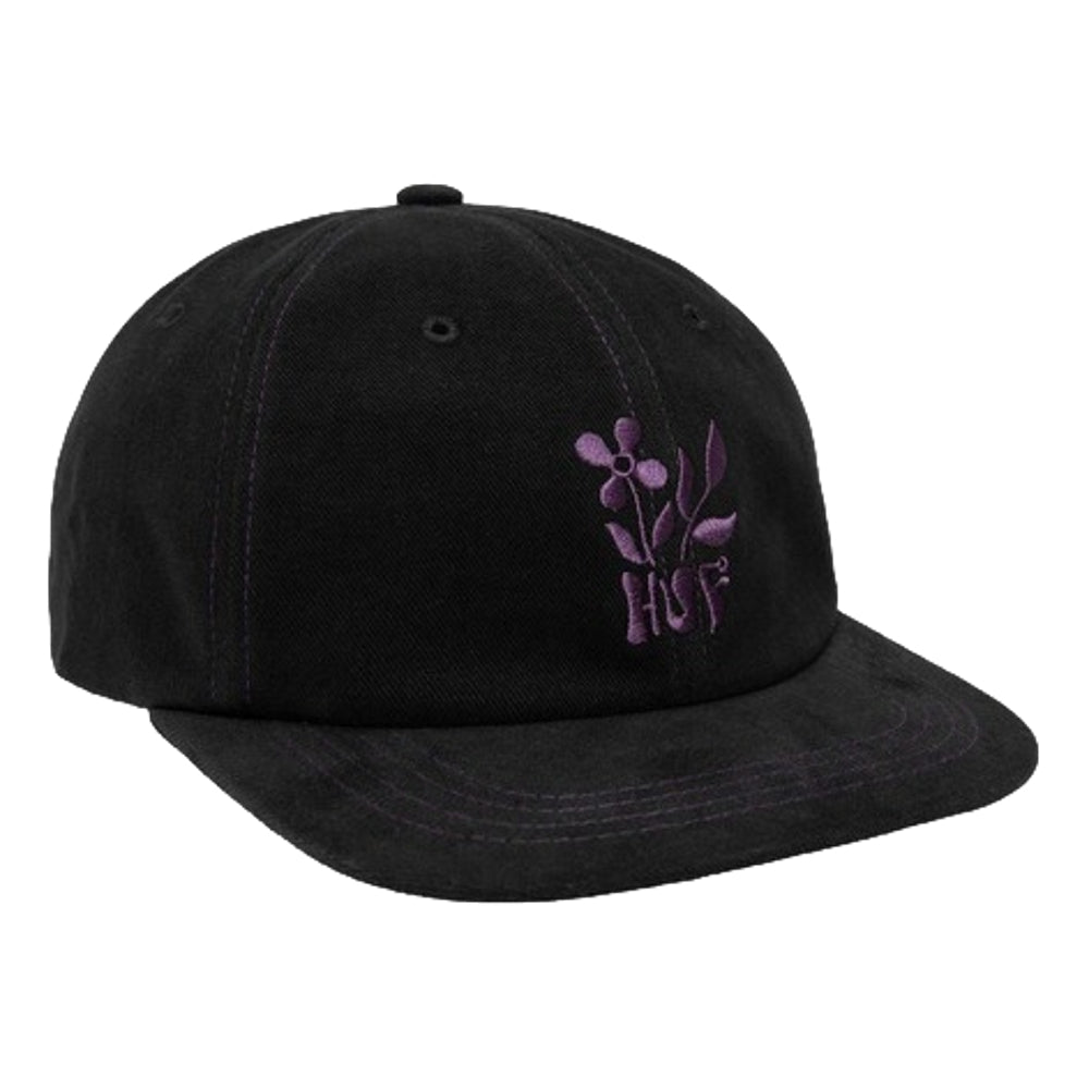 HUF JP Blossom 6-Panel Snapback Hat - Black Baseball Cap for Men & Women - Streetwear Fashion Accessory for Skateboarding, Hip Hop Style & Outdoor Activities