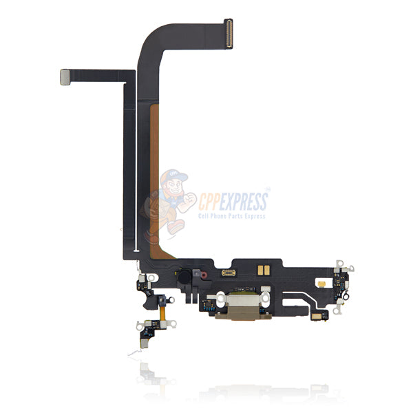 Original iPhone 13 Pro Max Charging Port Dock Connector Flex Cable Replacement - Gold Color | Compatible with iPhone 13 Pro Max | Perfect for DIY Repairs & Charging Issues