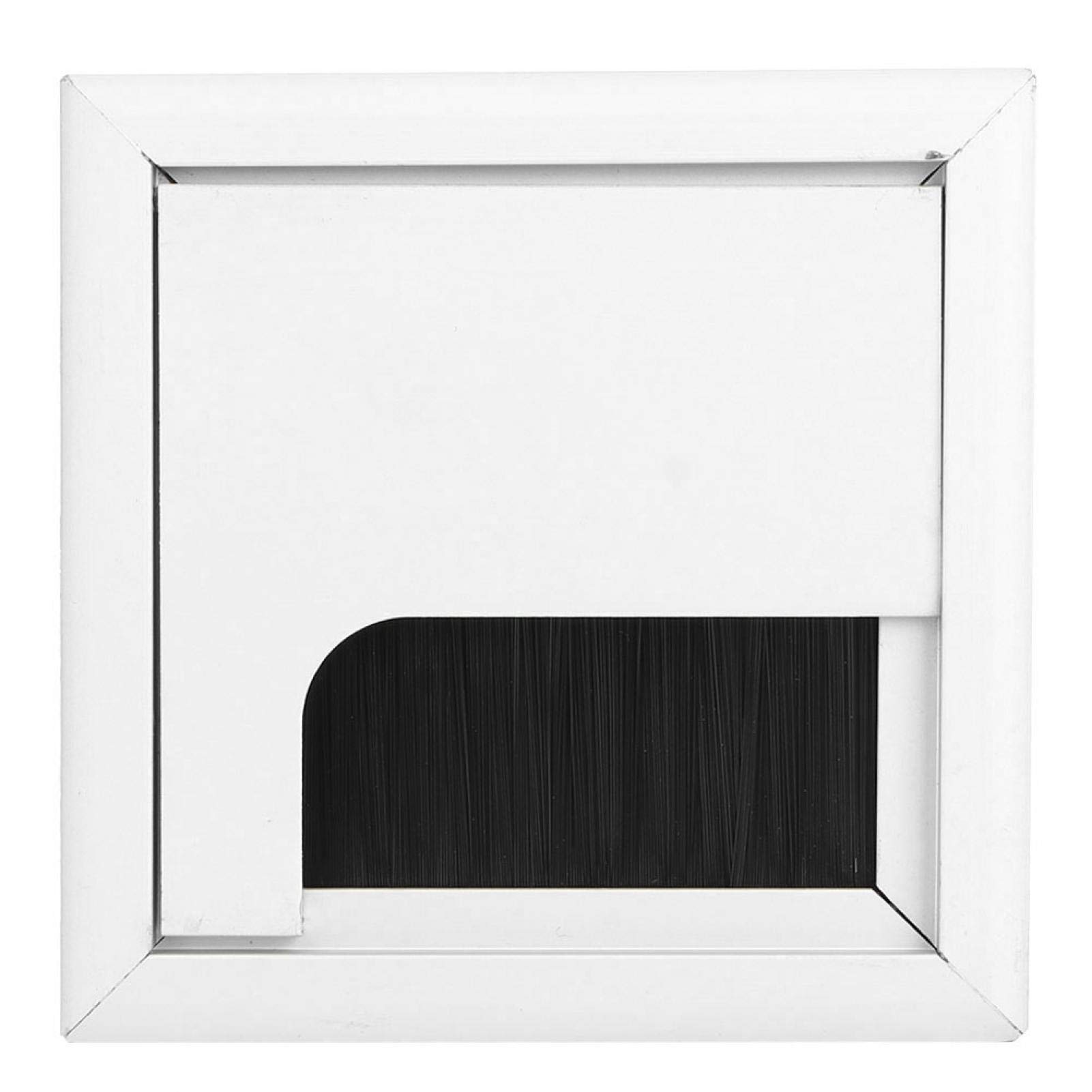 Metal Cable Hole Cover with Bristles - Aluminum Alloy Desk Cord Grommet for Wire Organization | Home Office Computer Desk Wiring Management & Protection | Perfect for Cable Pass-Through in Workstations & Gaming Setups