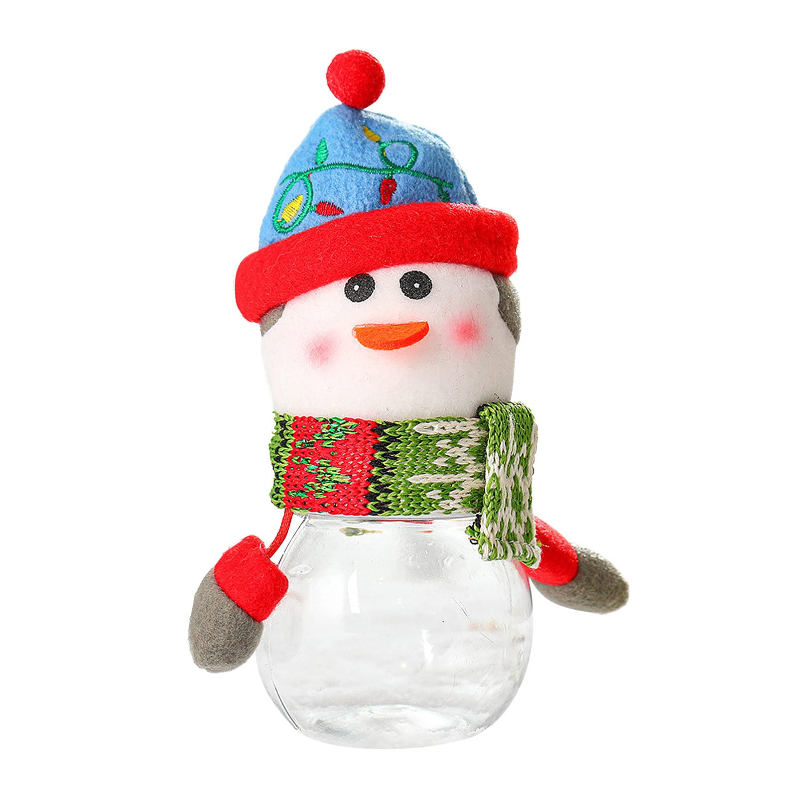 7#DC Santa Claus Snowman Elk Christmas Candy Packaging Jar - Holiday Candy Container & Festive Home Decor for Christmas Parties, Gift Giving & Table Centerpiece
