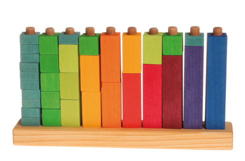 Grimm's Wooden Counting Stack Game - Educational Math Toy for Kids - Perfect for Preschool Learning & Montessori Activities at Home or Classroom