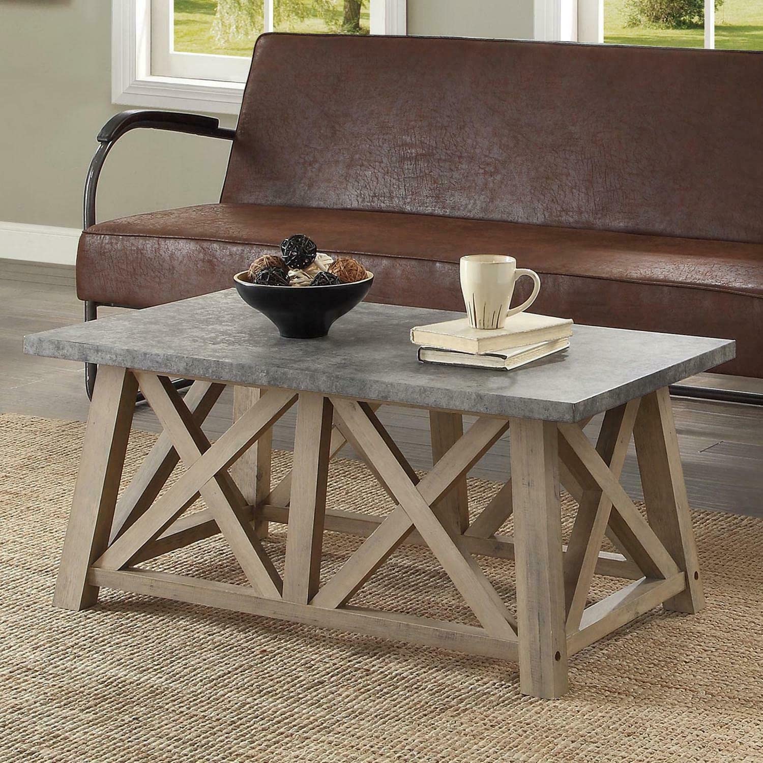 Modern Lift-Top Coffee Table with Granary Design - Rustic Gray Farmhouse Wooden Coffee Table for Living Room, Home Decor & Indoor Furniture