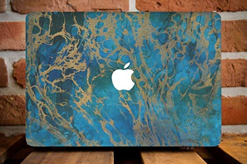 Premium Aquamarine Marble MacBook Air 13 Case (2018-2020) & MacBook Pro 13/15 Cover (2019-2020) - Durable Stone Shell for A1932 & AW2112 Models | Perfect for Office, Travel & Home Use