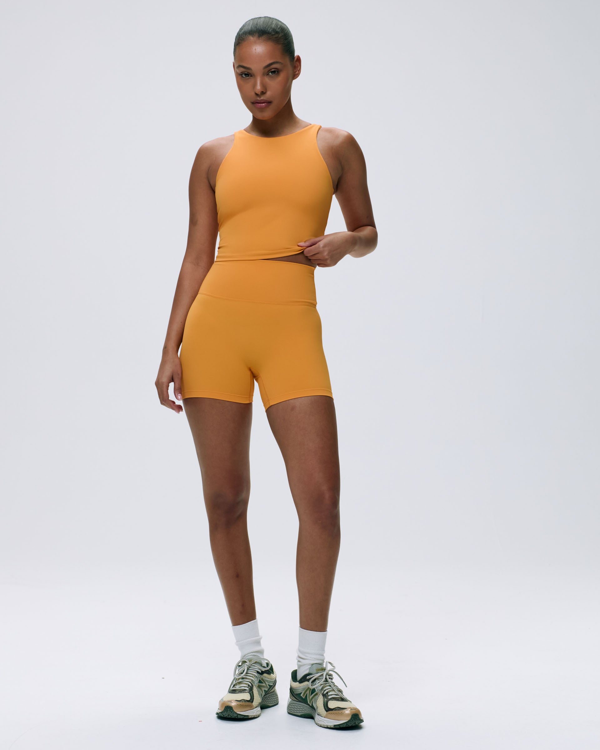 Ultimate Ultra Crop Shorts for Women - High Waist Mango Orange Workout Running Yoga Athletic Shorts - Perfect for Gym, Fitness & Summer Outfits