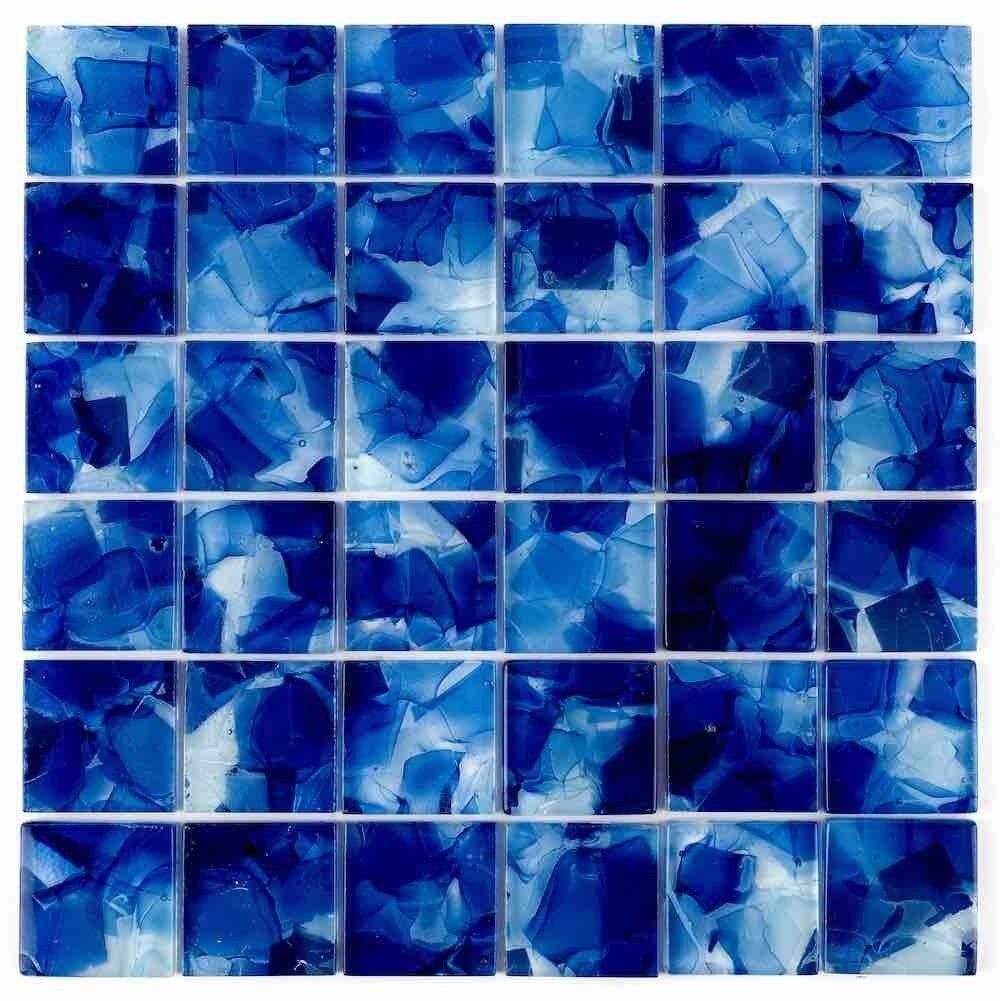 Premium Liquid Glass Mosaic Tile in Navy Blue - 2
