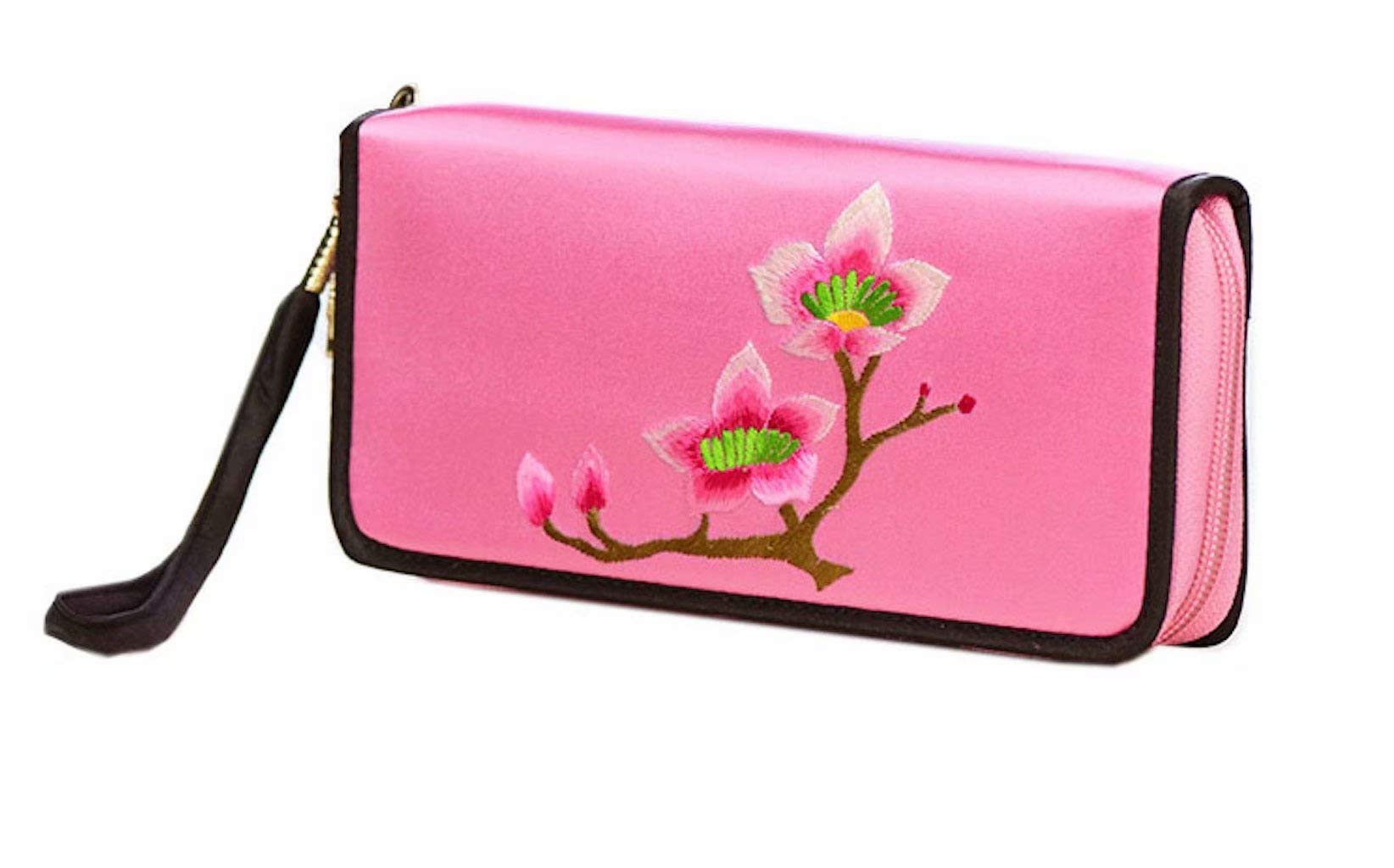 Exquisite Chinese Silk Hand Embroidered Women's Wallet - Elegant Clutch Purse with Gift Packaging (H1058) | Perfect for Weddings, Parties & Special Occasions