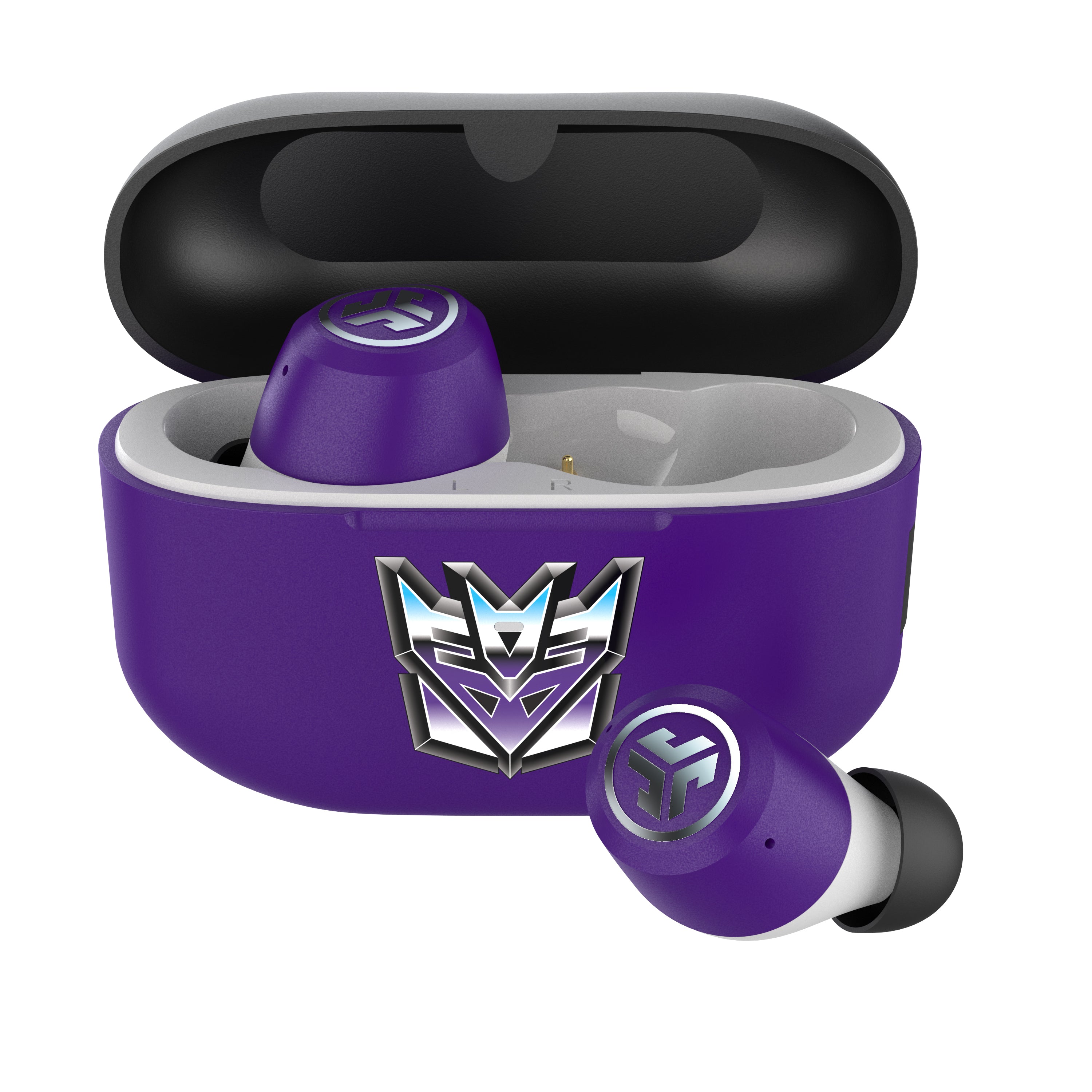 Transformers JBuds ANC 3 True Wireless Earbuds with Active Noise Cancellation - Decepticons Edition | Perfect for Workouts, Commuting & Movie Watching