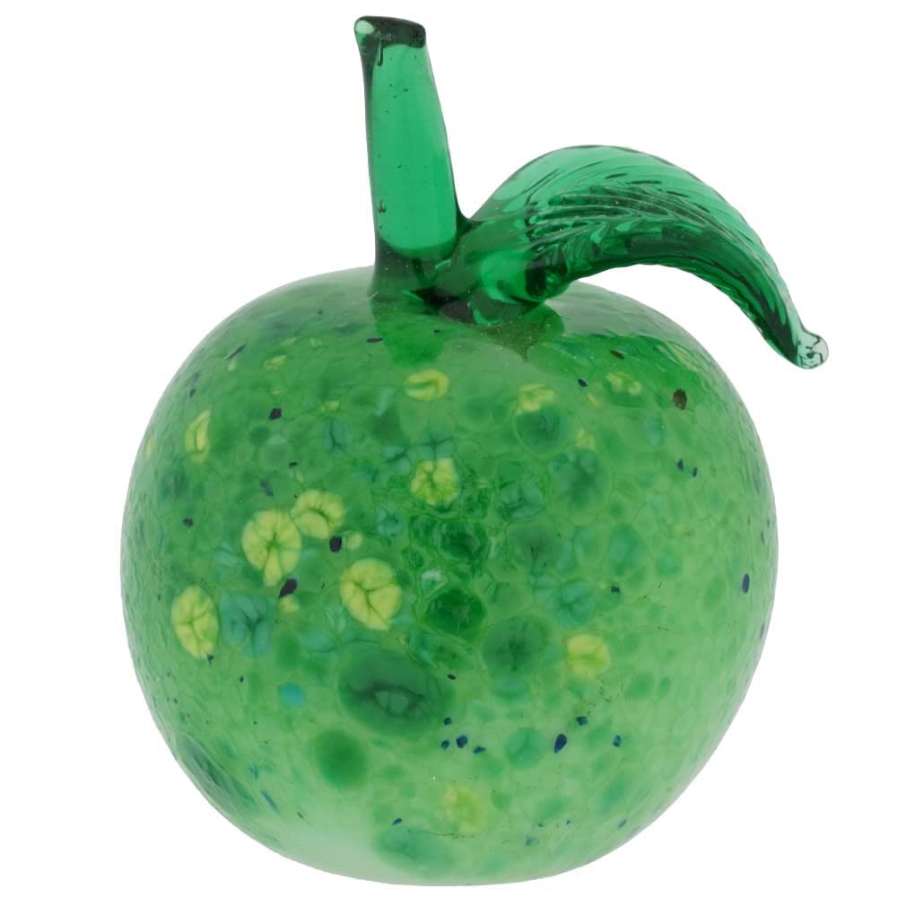 Authentic Murano Glass Apple Figurine - Handcrafted Green Venetian Art Glass Collectible | Home Decor, Gift Idea, Italian Souvenir