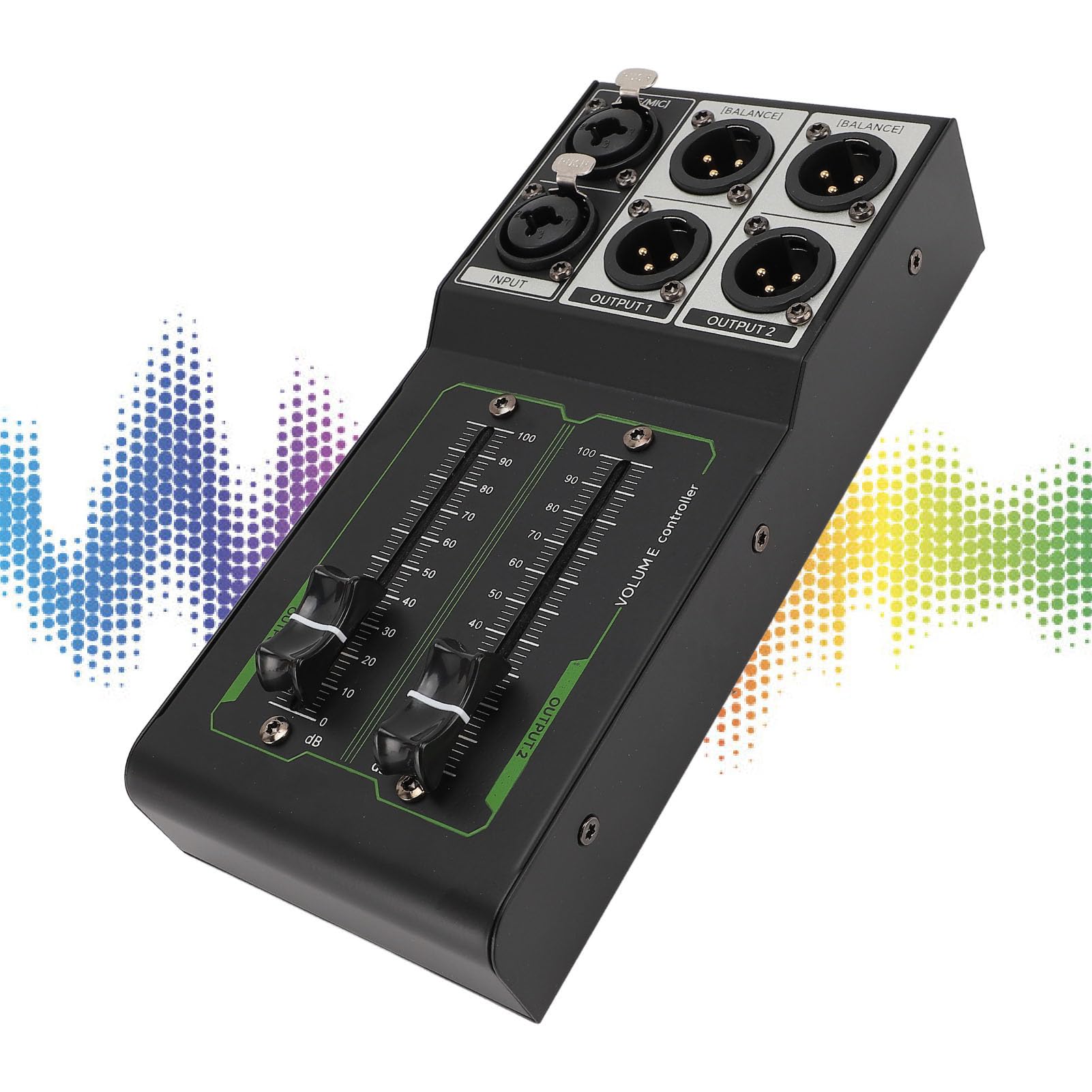 Passive XLR Volume Controller - 1 Input 2 Output Stereo Monitor Controller with No Loss Audio Adjustment | Plug & Play for Studio Recording, Home Theater & Professional Audio Systems | Perfect for Mixing, Mastering & Audio Production