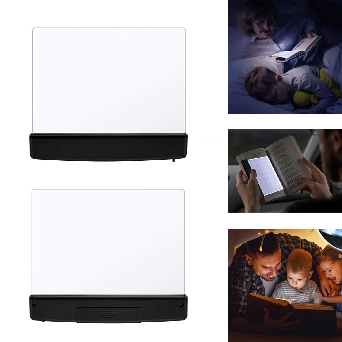 2PCS LED Bookmark Reading Light - Portable Eye-Care Book Lamp for Night Reading in Bed, Car, Office & Travel | Perfect Gift for Book Lovers & Students (Black)