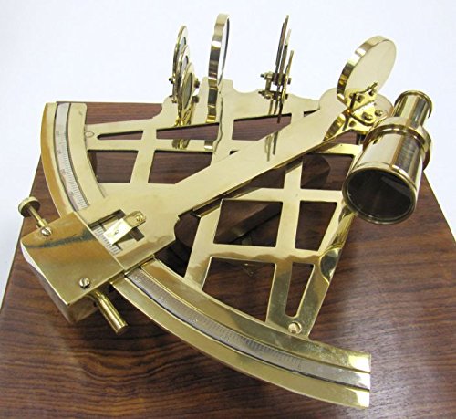 Premium Brass Sextant with Handcrafted Wooden Case - Nautical Navigation Tool for Marine, Sailing, and Outdoor Adventures
