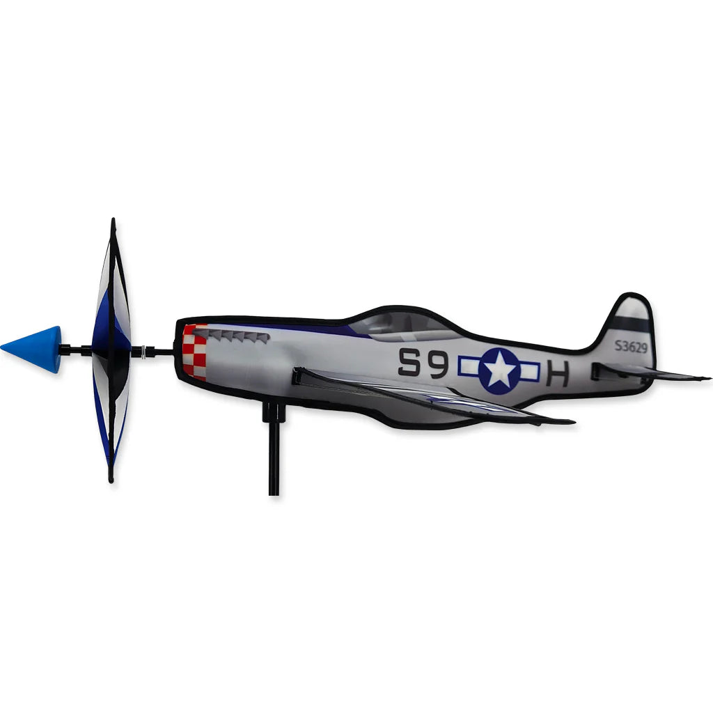 20 Inch P-51 Mustang Airplane Wind Spinner - Outdoor Garden Decoration for Yard, Patio, and Lawn - Perfect for Aviation Enthusiasts and Home Decor