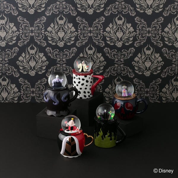 Disney Villains Night Mug & Snow Globe - Queen of Hearts Themed Collectible for Disney Fans - Perfect for Coffee Lovers and Home Decor