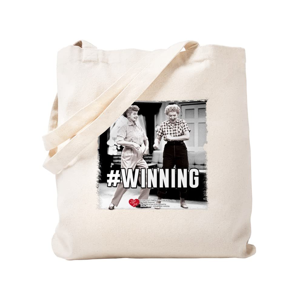 Best I Love Lucy #Winning Tote Bag - Natural Canvas Reusable Shopping Bag for Groceries, Beach & Work