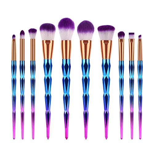 15-Piece 3D Diamond Fan-Shape Makeup Brush Set - Powder, Eyeshadow & Eyebrow Brushes (Handle Color: 06) | Professional Makeup Tools for Flawless Face & Eye Makeup Application