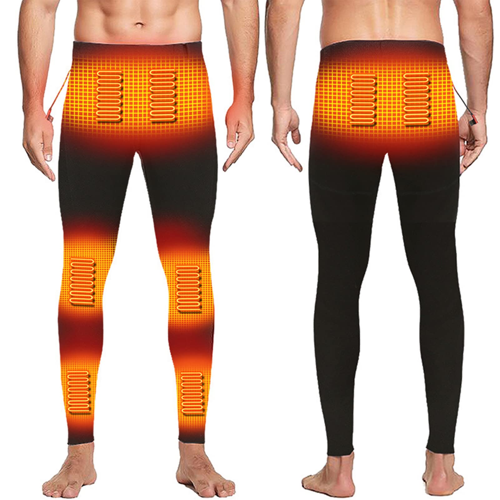 USB Rechargeable Heated Pants for Men - Electric Fleece Winter Thermal Trousers with Intelligent Temperature Control - Perfect for Skiing, Snowboarding, Hiking & Outdoor Winter Activities - Machine Washable