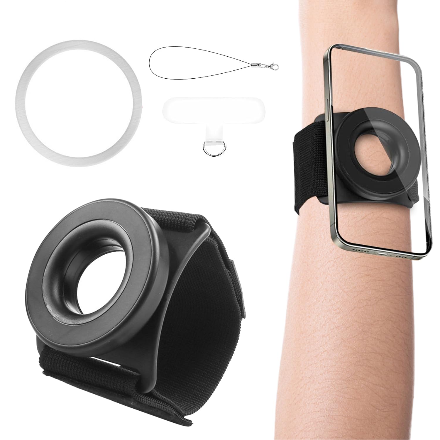 360° Rotatable Magnetic Running Phone Holder for iPhone - Armband Wrist Phone Holder Compatible with Magsafe iPhone 15 14 13 12 Pro Max Plus Mini - Perfect for Jogging, Gym Workouts & Outdoor Activities