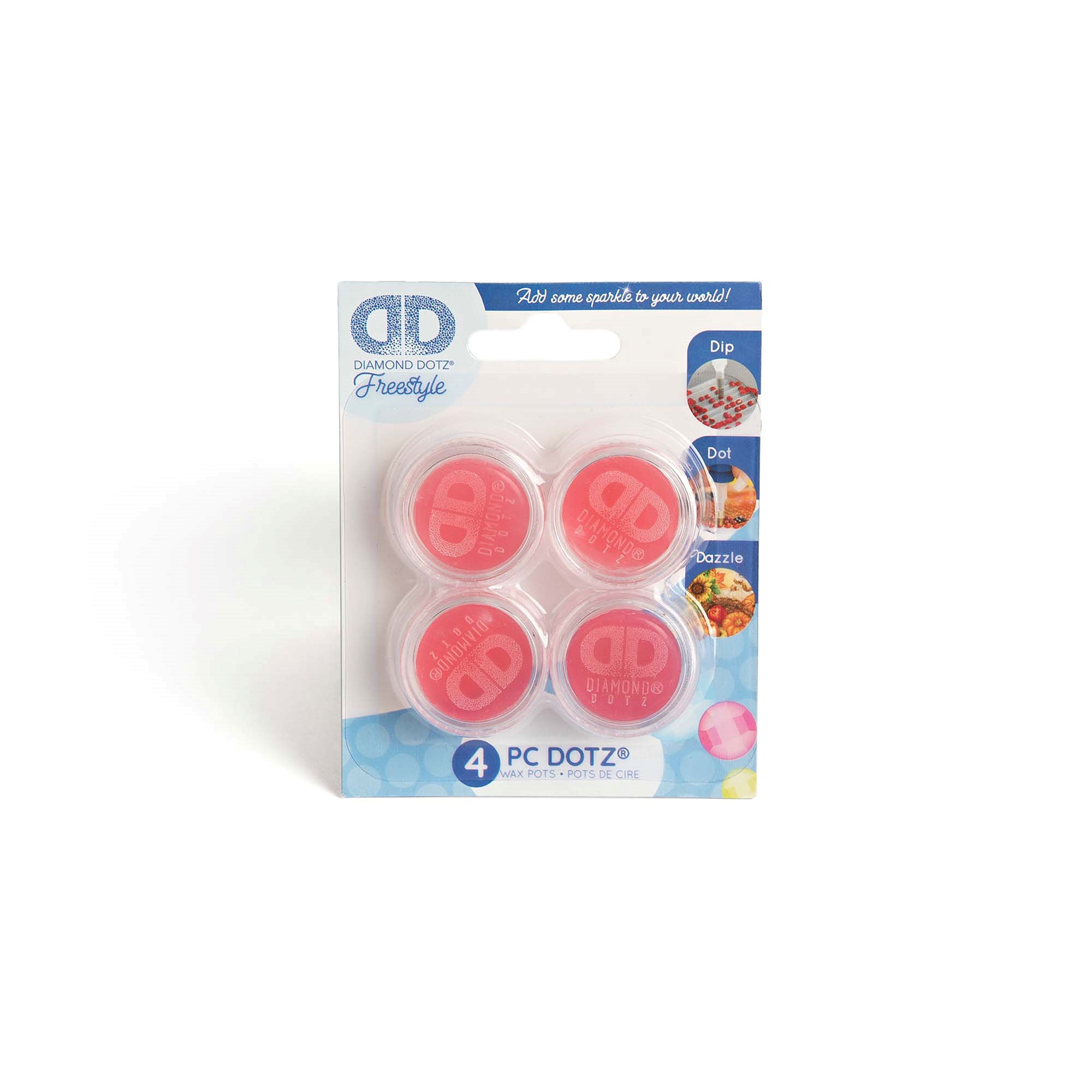 4 Pack Diamond Dotz Freestyle Wax Pots for DIY Diamond Painting Kits - Perfect for Arts & Crafts, Home Decor, and Relaxation Therapy