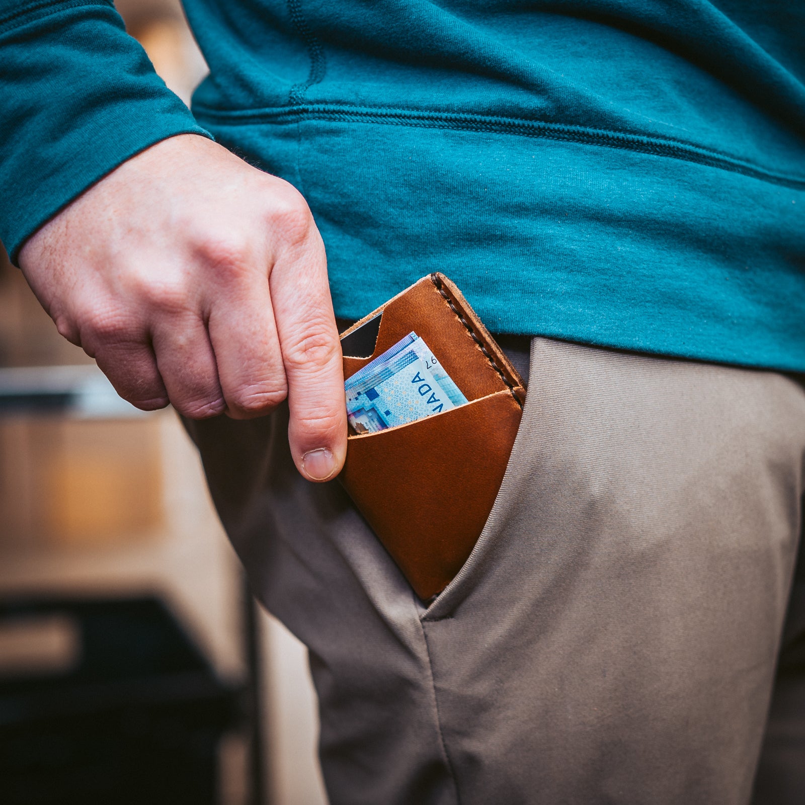 Genuine Leather Front Pocket Wallet for Men - Slim RFID Blocking Minimalist Wallet - Perfect for Travel, Everyday Carry & Gift Giving