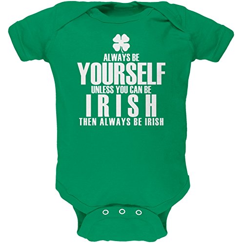 St. Patrick's Day Irish Clover Green Soft Infant Bodysuit - Always Be Yourself | Baby Outfit for Holiday Celebrations & Family Photos