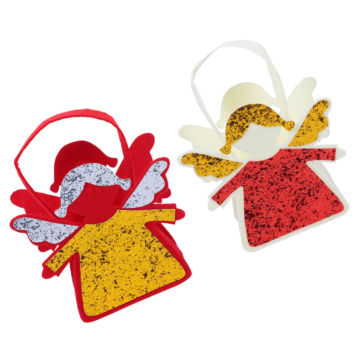 ABOOFAN 2-Pack Christmas Candy Bags - Angel Shaped Gift Pouches for Chocolates & Treats | Perfect for Christmas Parties, Baby Showers & Holiday Favors (Red & White) | Reusable & Portable for Festive Celebrations
