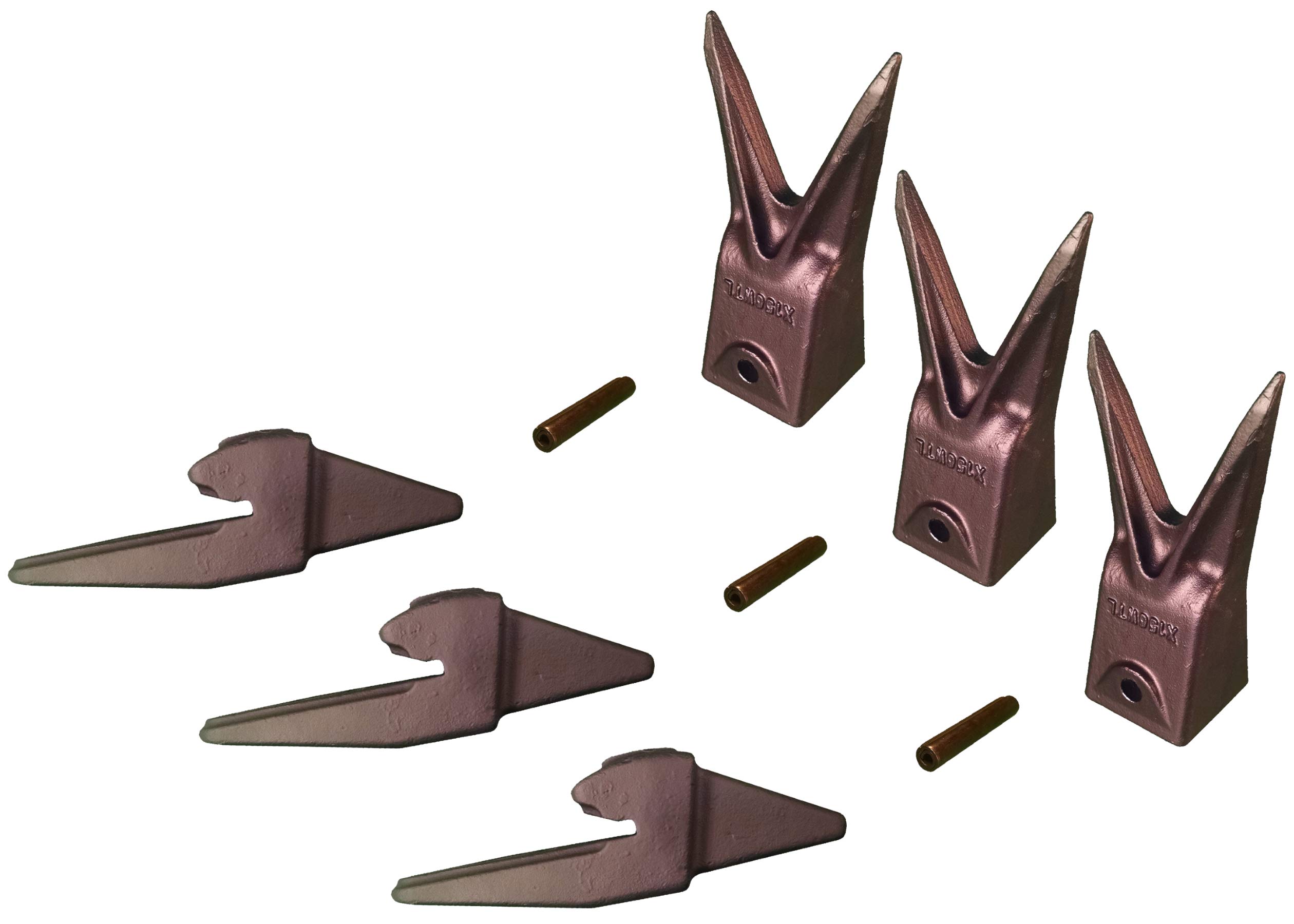 Mini Excavator Bucket Combo with Weld-on Shanks, Teeth & Pins - 835x156 X156WTL (3-Piece Set) for Digging, Trenching & Construction Work