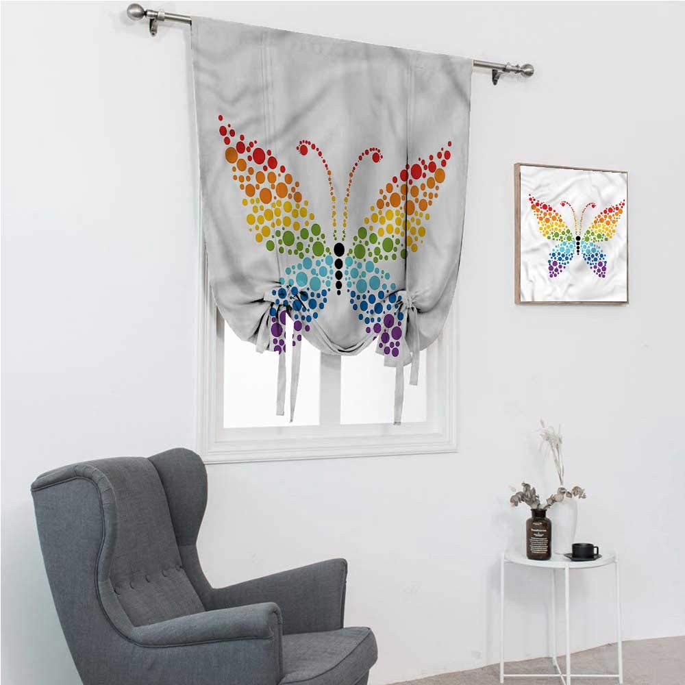 Rainbow Roman Blinds with Nature-Inspired Dot and Circle Patterns, 42