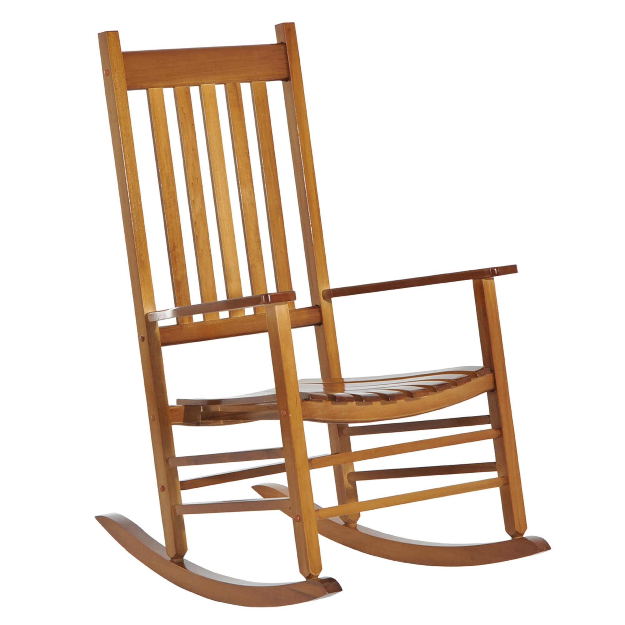 Outsunny Outdoor Wooden Rocking Chair - Patio Garden Rocker with Smooth Armrests & High Back Support (352 lbs Capacity) - Perfect for Porch, Balcony, Backyard Relaxation & Outdoor Lounging