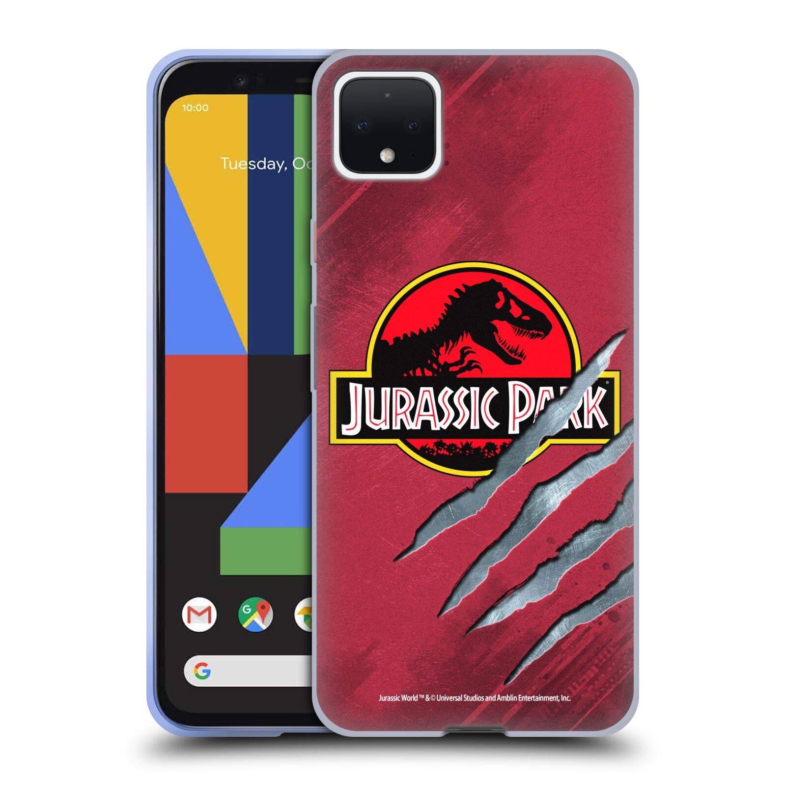 Jurassic Park Red Claw Case for Google Pixel 4 XL - Durable Gel Cover for Daily Use