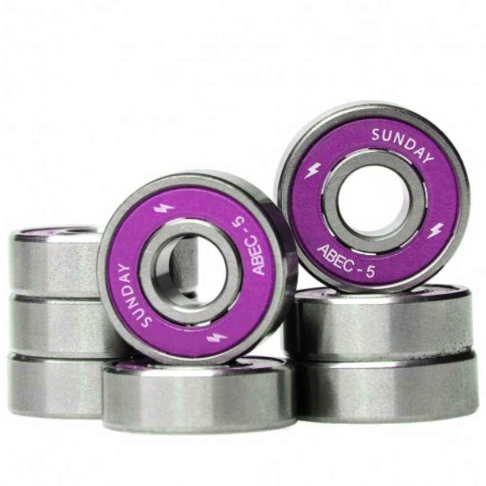 Sunday Hardware Co. ABEC-5 Precision Bearings - High Speed Skateboard & Longboard Bearings for Smooth Riding Performance